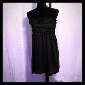 Black strapless swim suit coverup